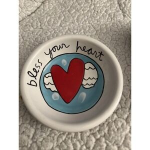 SANDRA MAGSAMEN HEART CERAMIC ART BOWL SILVESTRI BLESS YOUR HEART GIFT BOX